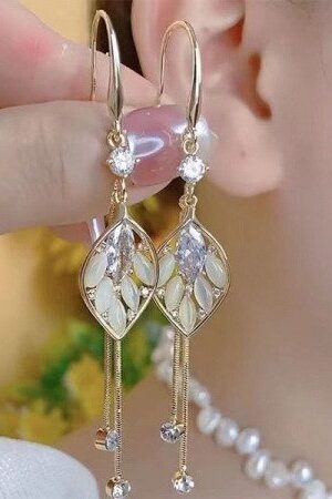 Zircon White Pearl Earrings-135