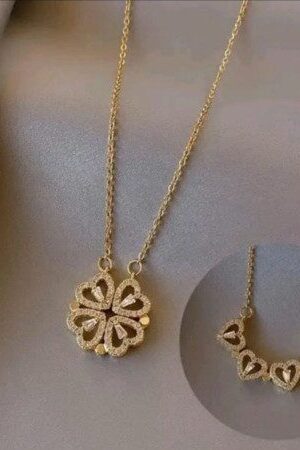 Four Love Heart Shape 18k Gold Plated Necklace-410