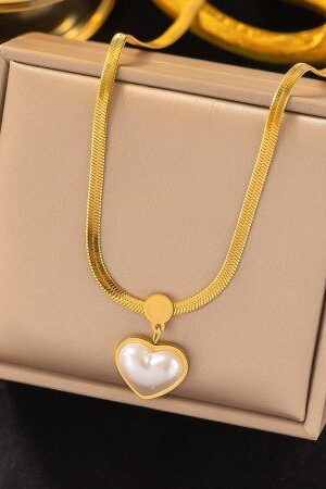 Pearl Heart Pendant 18k Gold Plated Necklace-414