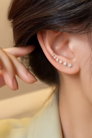 Zircon Curve Ear Climber