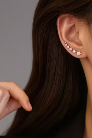 Zircon Curve Ear Climber -137
