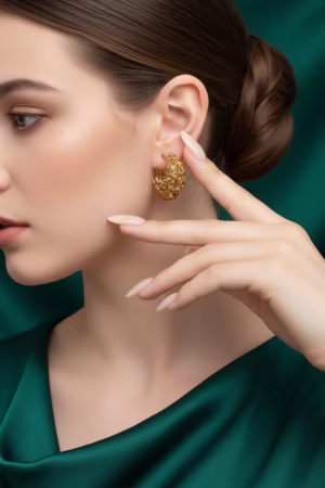 Golden Zircon Victorian Earrings-127